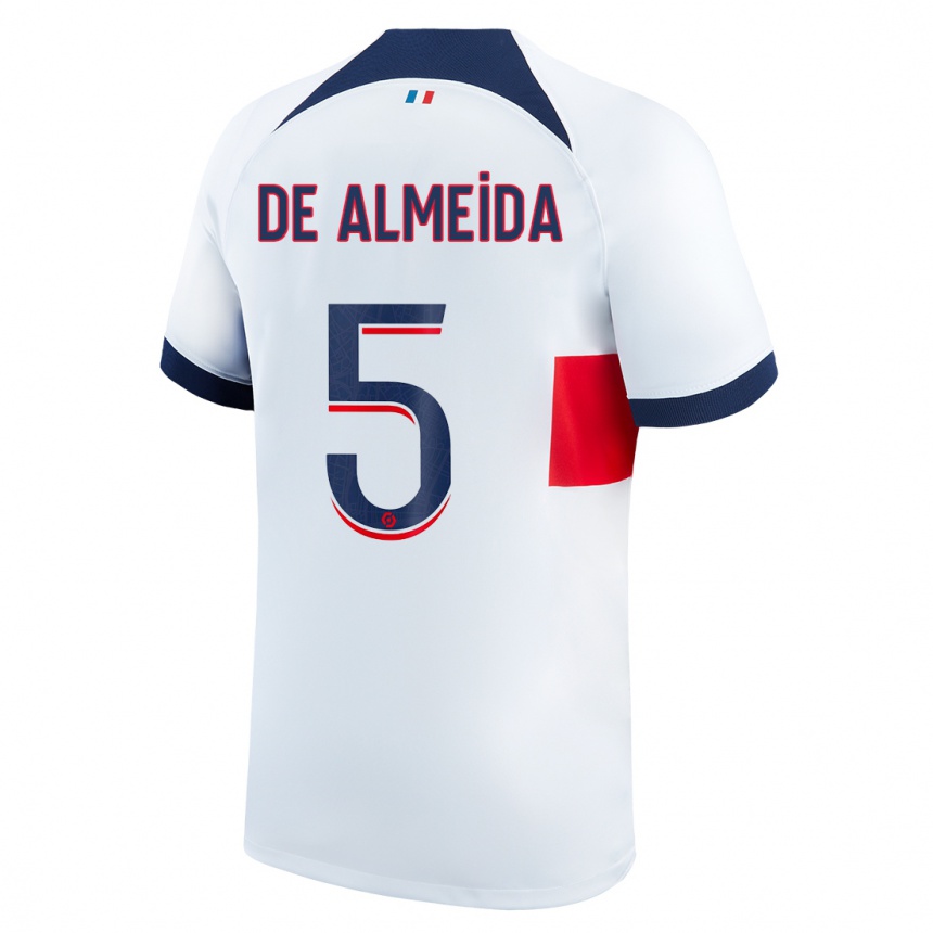 Kids  Elisa De Almeida #5 White Away Jersey 2023/24 T-Shirt