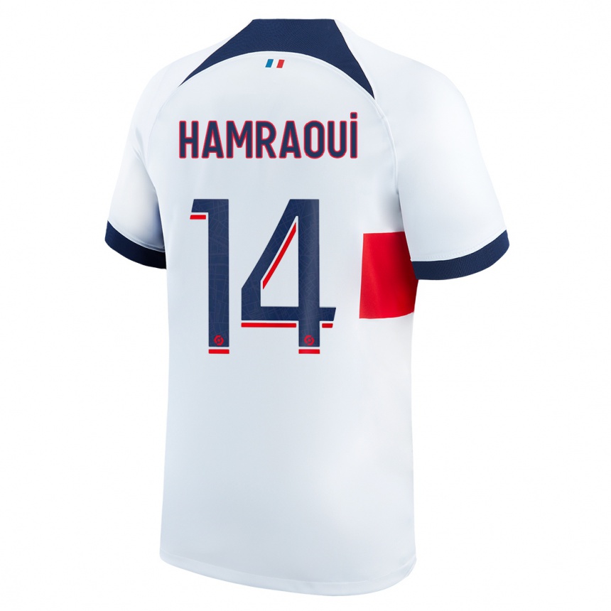 Kids  Kheira Hamraoui #14 White Away Jersey 2023/24 T-Shirt