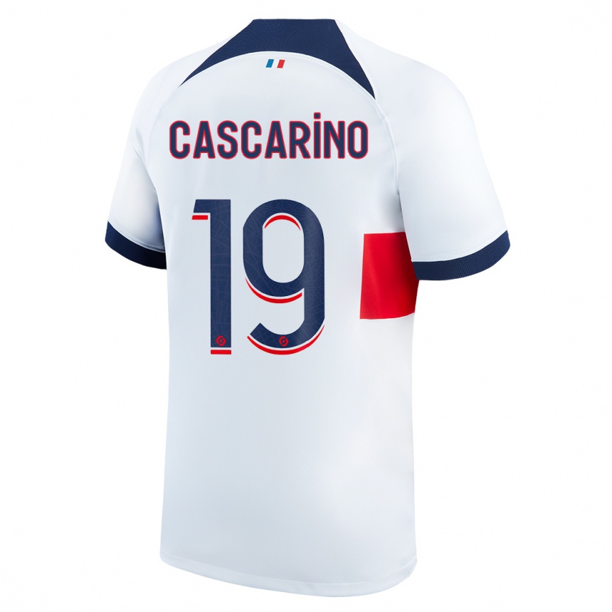 Kids  Estelle Cascarino #19 White Away Jersey 2023/24 T-Shirt