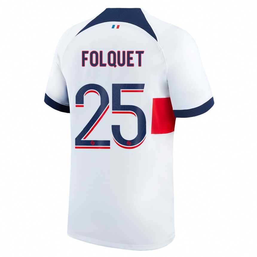 Kids  Magnaba Folquet #25 White Away Jersey 2023/24 T-Shirt