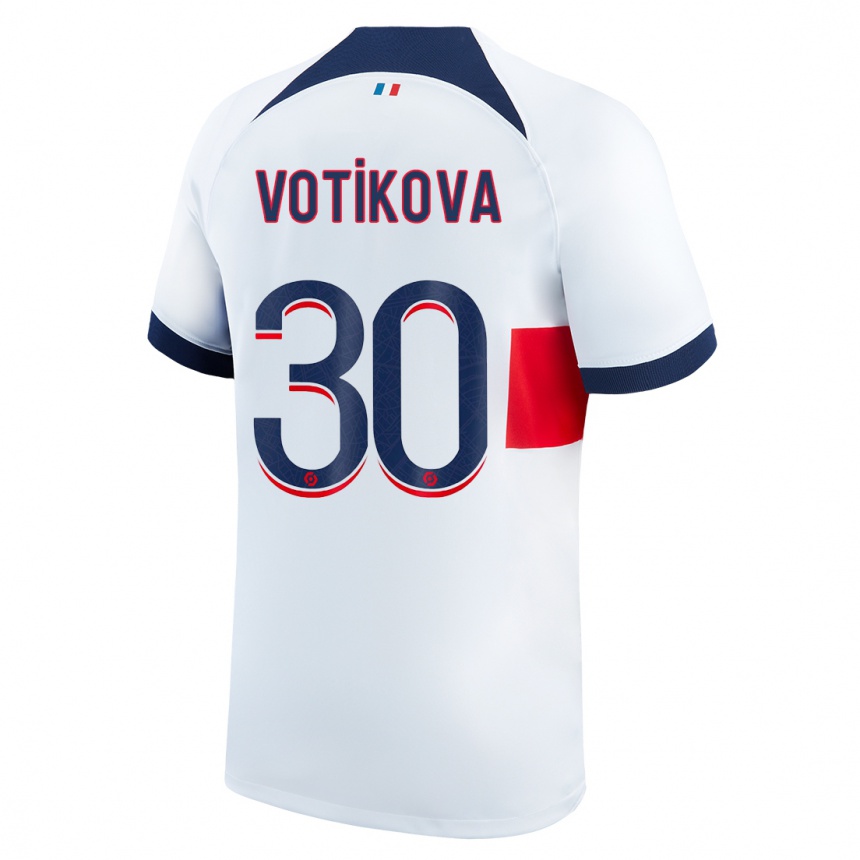 Kids  Barbora Votikova #30 White Away Jersey 2023/24 T-Shirt