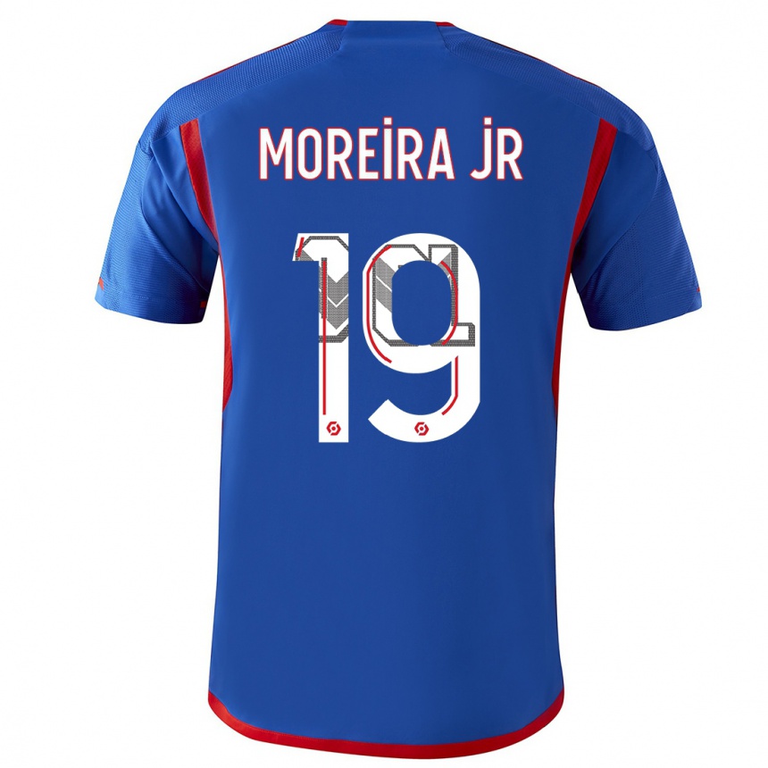 Kids  Diego Moreira #0 Blue Red Away Jersey 2023/24 T-Shirt