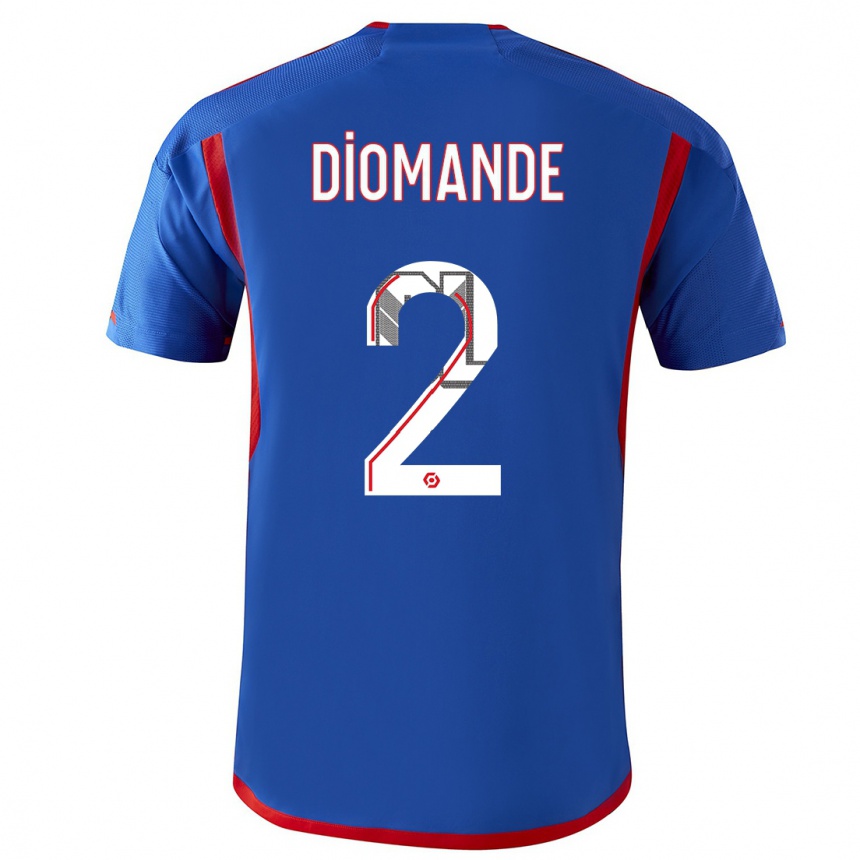 Kids  Sinaly Diomande #2 Blue Red Away Jersey 2023/24 T-Shirt