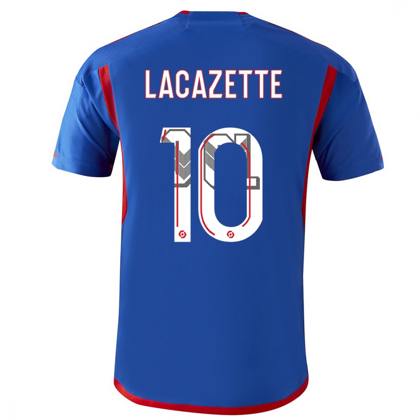 Kids  Alexandre Lacazette #10 Blue Red Away Jersey 2023/24 T-Shirt