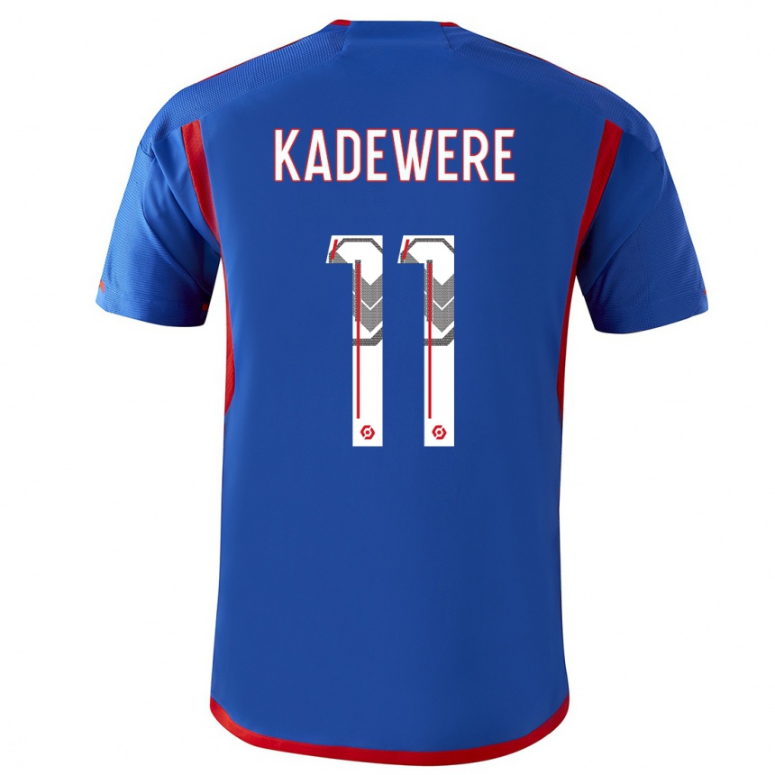 Kids  Tino Kadewere #11 Blue Red Away Jersey 2023/24 T-Shirt