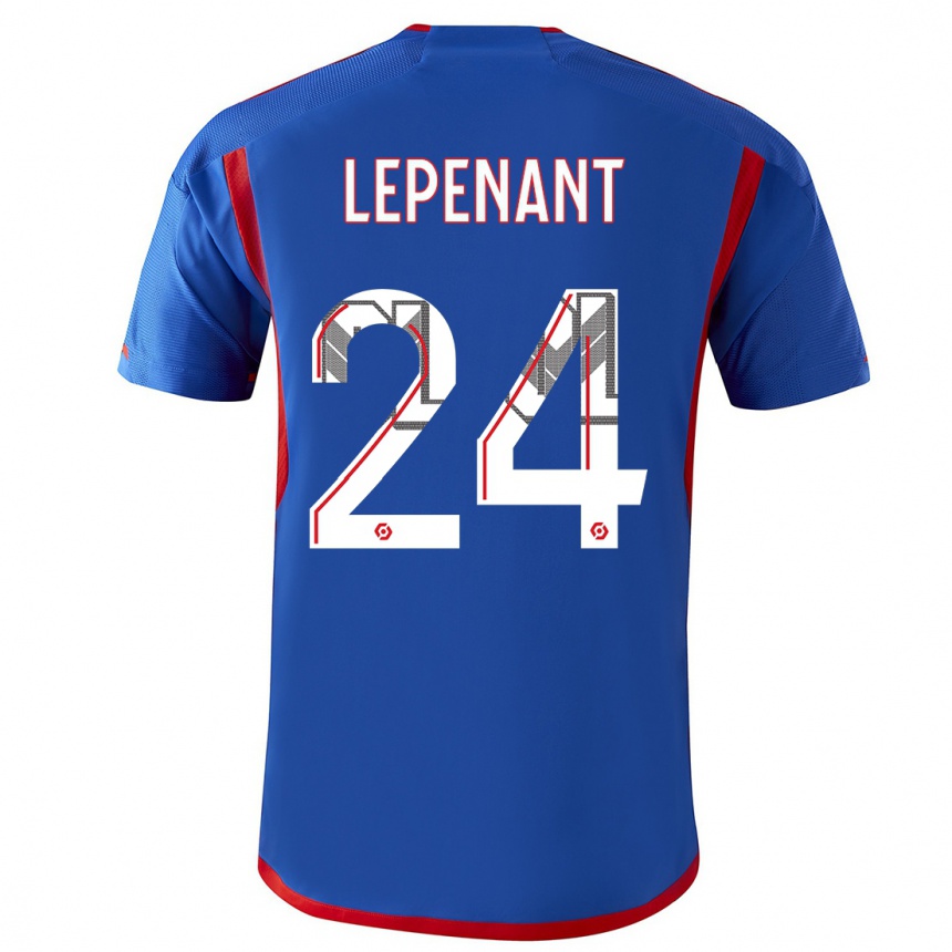 Kids  Johann Lepenant #24 Blue Red Away Jersey 2023/24 T-Shirt