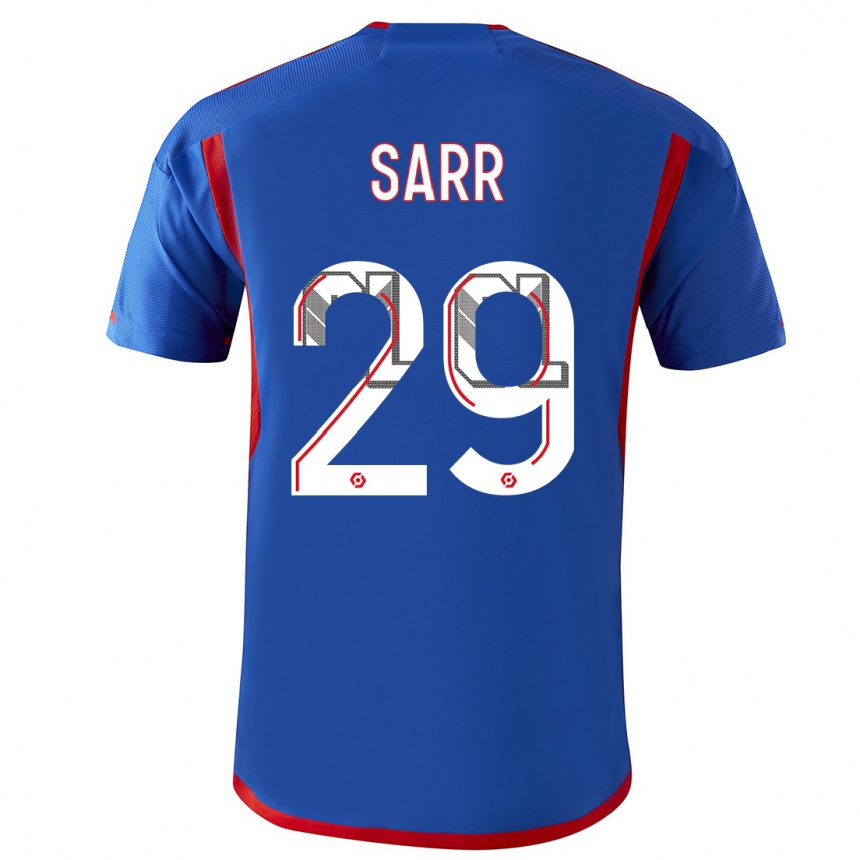 Kids  Mamadou Sarr #29 Blue Red Away Jersey 2023/24 T-Shirt