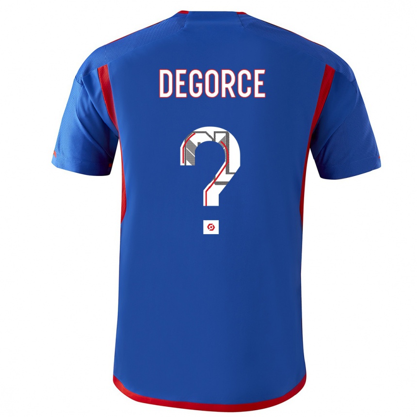 Kids  Gwendal Degorce #0 Blue Red Away Jersey 2023/24 T-Shirt