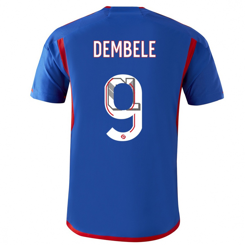 Kids  Moussa Dembele #9 Blue Red Away Jersey 2023/24 T-Shirt