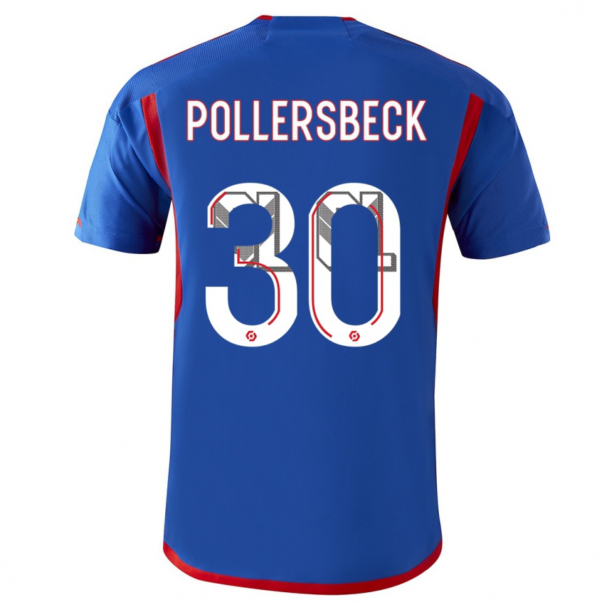 Kids  Julian Pollersbeck #30 Blue Red Away Jersey 2023/24 T-Shirt