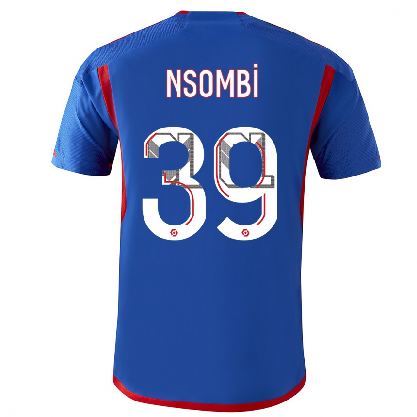 Kids  Gael Nsombi #39 Blue Red Away Jersey 2023/24 T-Shirt