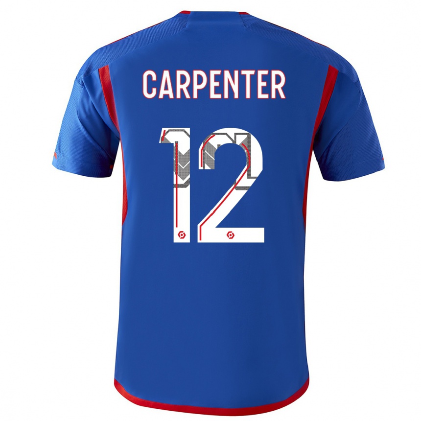 Kids  Ellie Carpenter #12 Blue Red Away Jersey 2023/24 T-Shirt