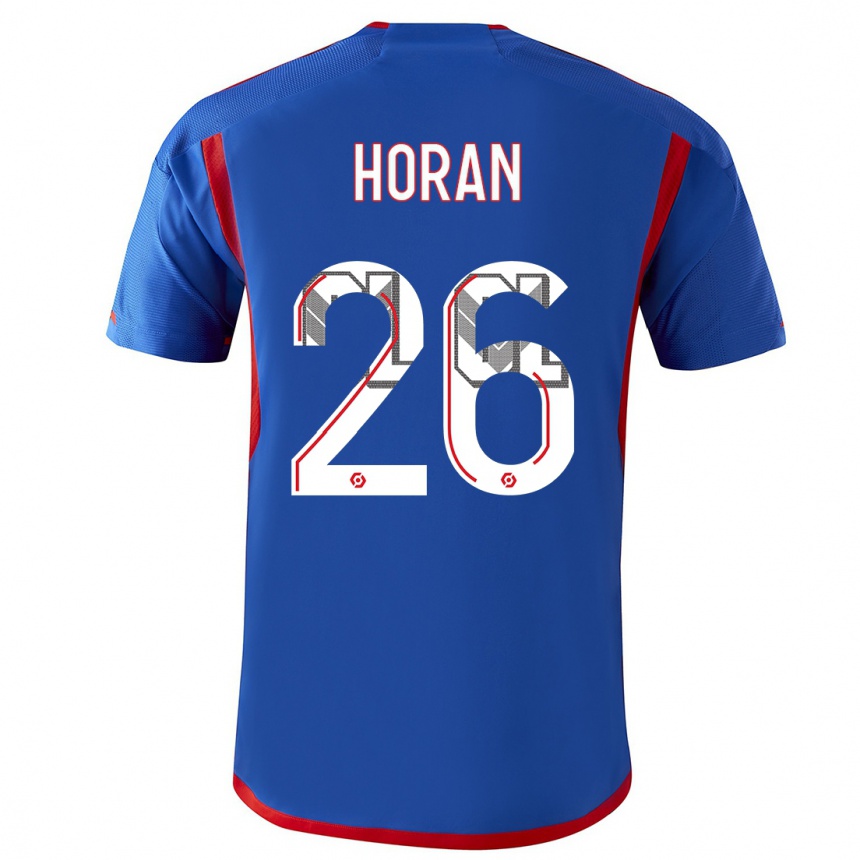 Kids  Lindsey Horan #26 Blue Red Away Jersey 2023/24 T-Shirt