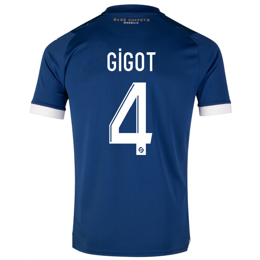 Kids  Samuel Gigot #4 Dark Blue Away Jersey 2023/24 T-Shirt