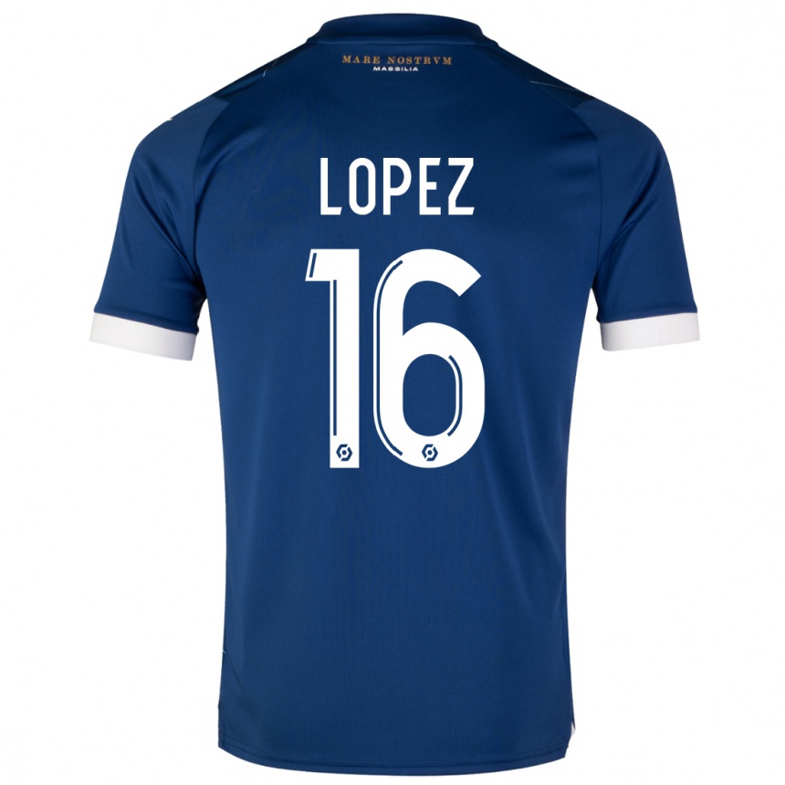 Kids  Pau Lopez #16 Dark Blue Away Jersey 2023/24 T-Shirt