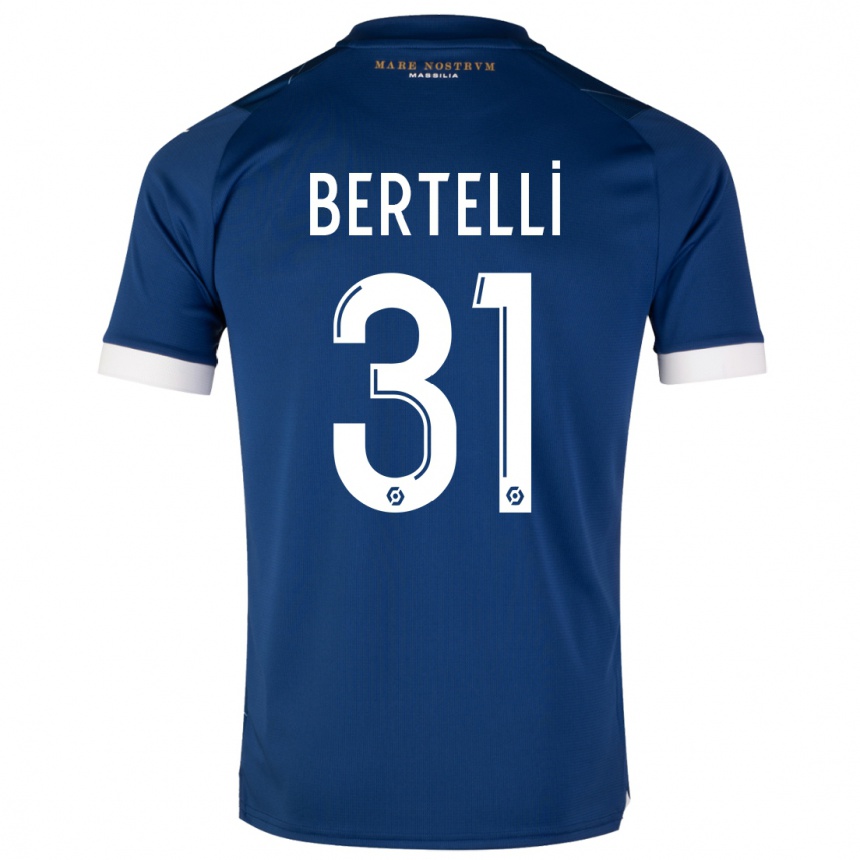 Kids  Ugo Bertelli #31 Dark Blue Away Jersey 2023/24 T-Shirt