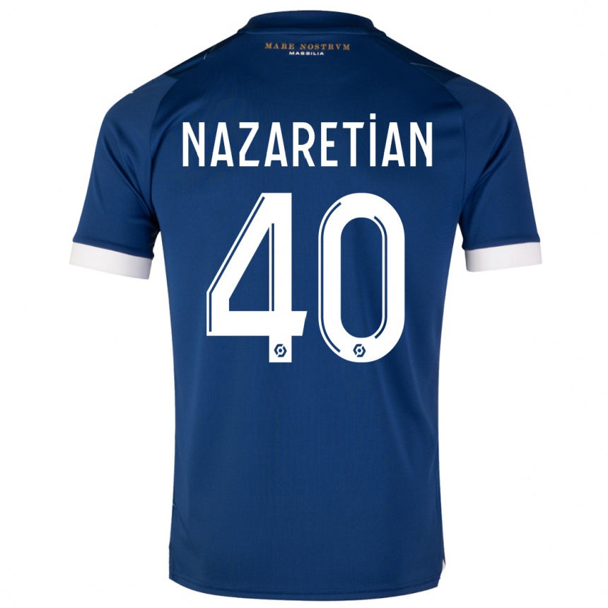 Kids  Manuel Nazaretian #40 Dark Blue Away Jersey 2023/24 T-Shirt