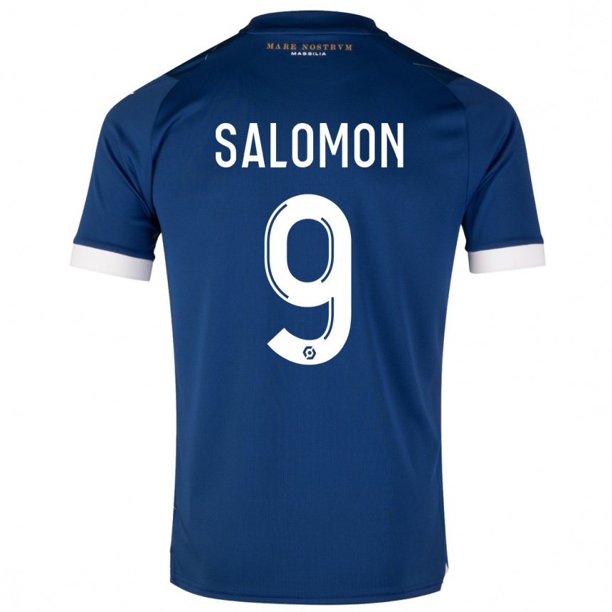 Kids  Maeva Salomon #9 Dark Blue Away Jersey 2023/24 T-Shirt