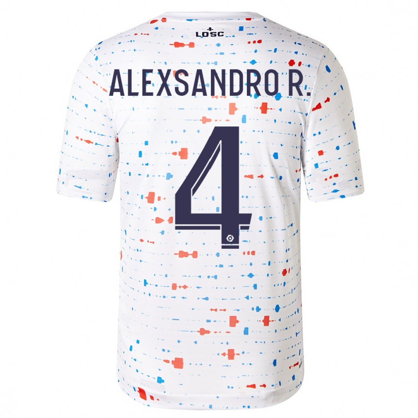 Kids Football Alexsandro #4 White Away Jersey 2023/24 T-Shirt