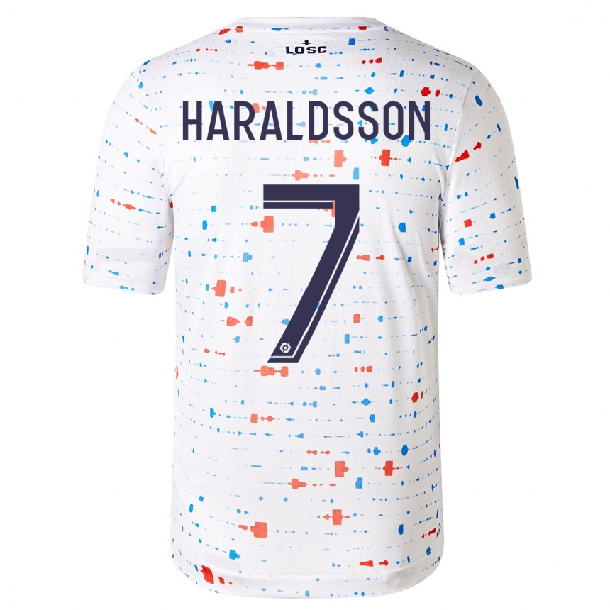 Kids Football Hákon Arnar Haraldsson #7 White Away Jersey 2023/24 T-Shirt