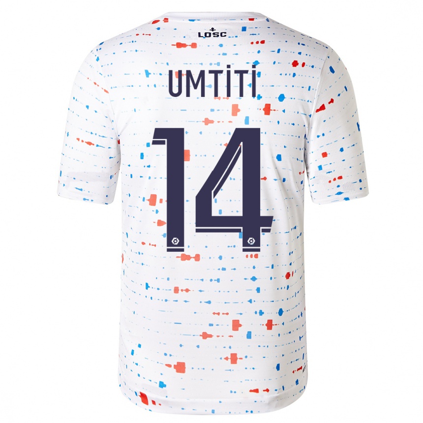 Kids Football Samuel Umtiti #14 White Away Jersey 2023/24 T-Shirt