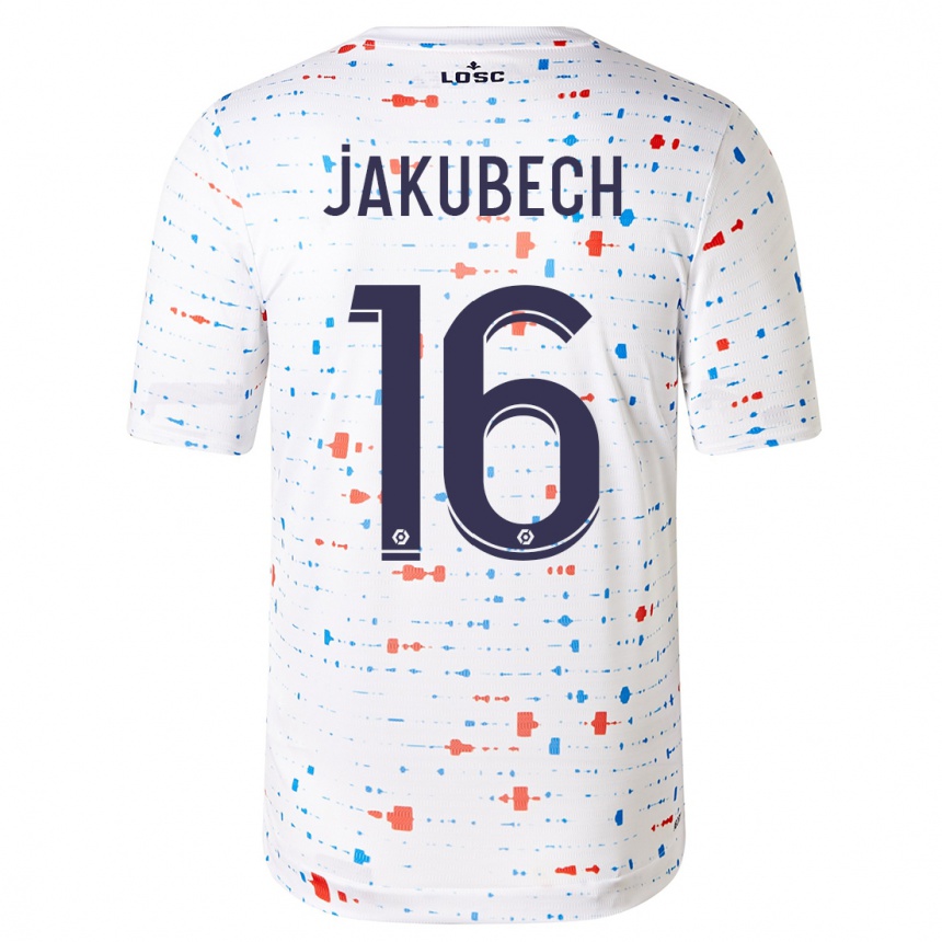Kids Football Adam Jakubech #16 White Away Jersey 2023/24 T-Shirt