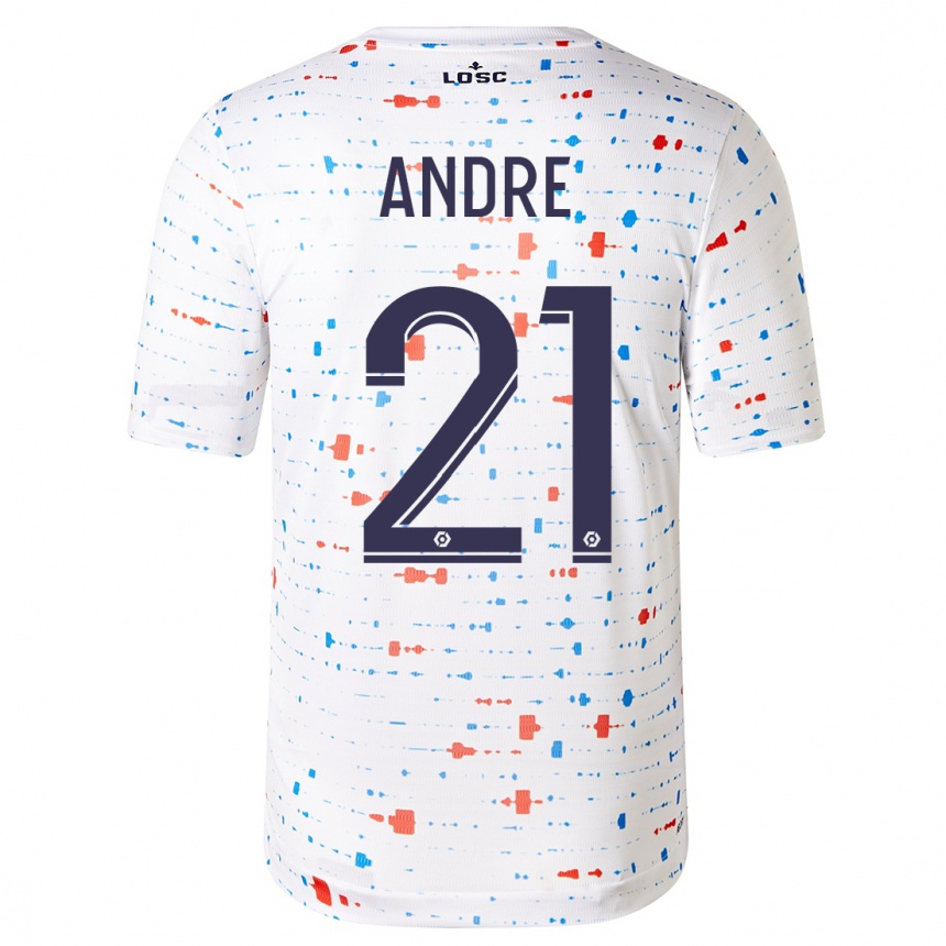 Kids Football Benjamin André #21 White Away Jersey 2023/24 T-Shirt