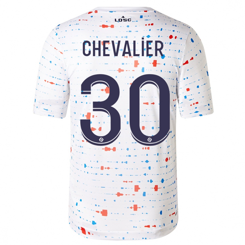 Kids Football Lucas Chevalier #30 White Away Jersey 2023/24 T-Shirt