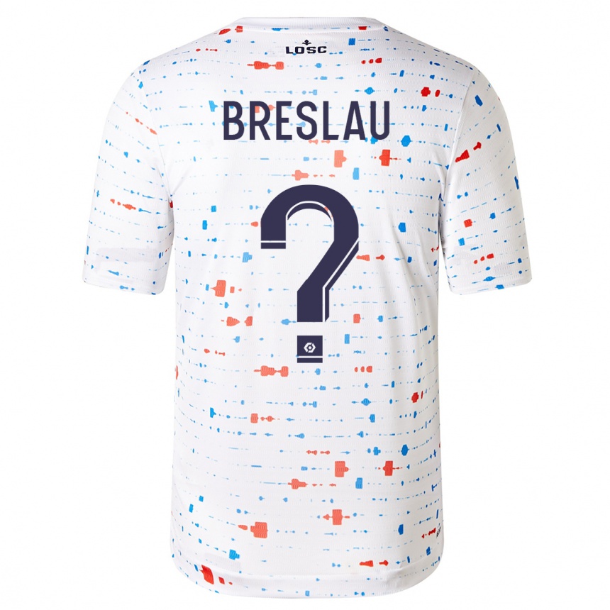Kids Football Jessy Breslau #0 White Away Jersey 2023/24 T-Shirt
