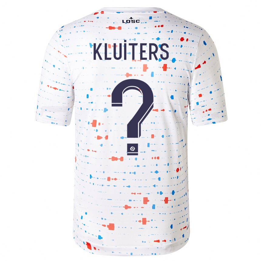 Kids Football Luuk Kluiters #0 White Away Jersey 2023/24 T-Shirt