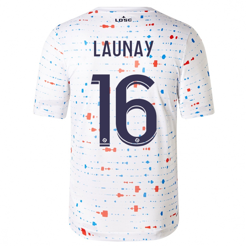 Kids Football Elisa Launay #16 White Away Jersey 2023/24 T-Shirt