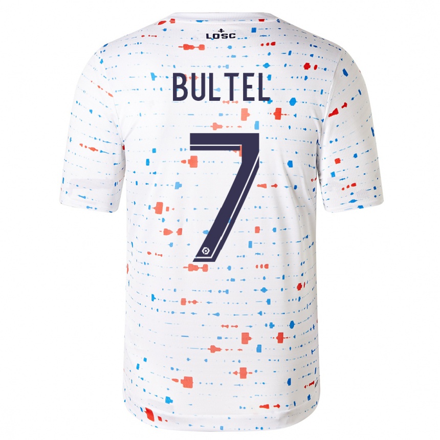 Kids Football Ludivine Bultel #7 White Away Jersey 2023/24 T-Shirt