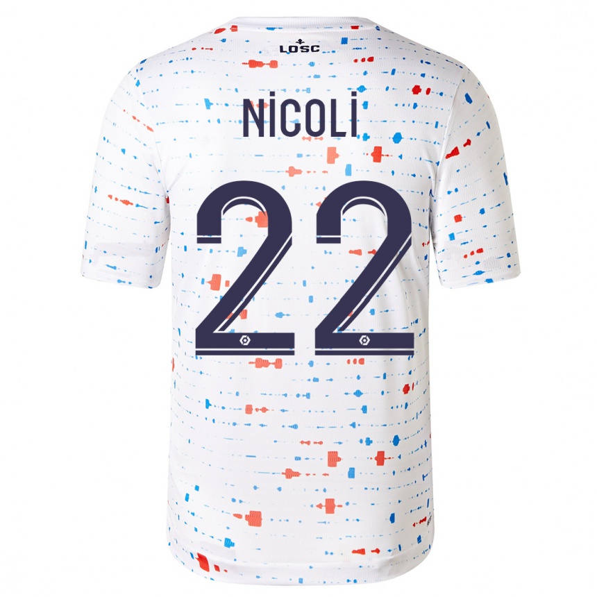 Kids Football Morgane Nicoli #22 White Away Jersey 2023/24 T-Shirt