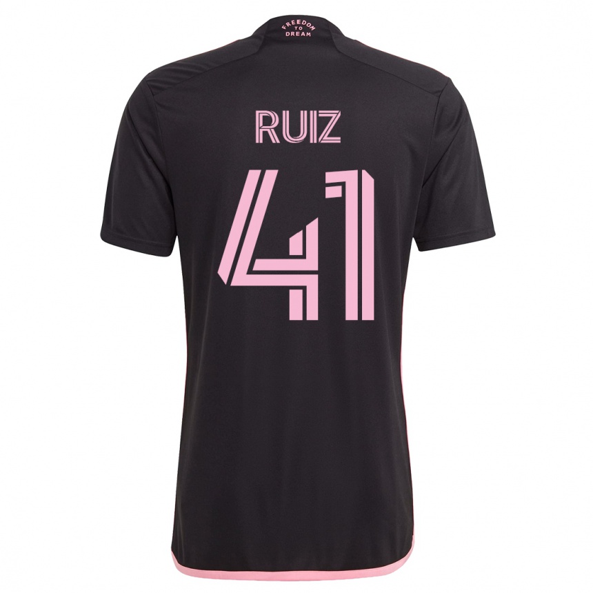 Kids  David Ruíz #41 Black Away Jersey 2023/24 T-Shirt