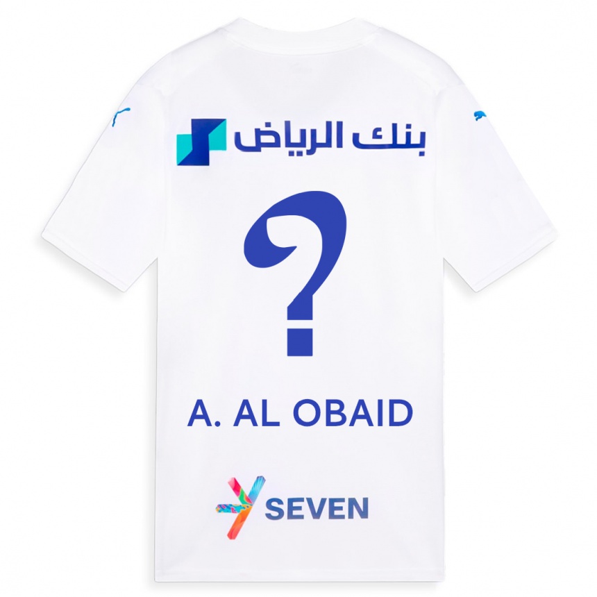 Kids  Abdulrahman Al-Obaid #0 White Away Jersey 2023/24 T-Shirt