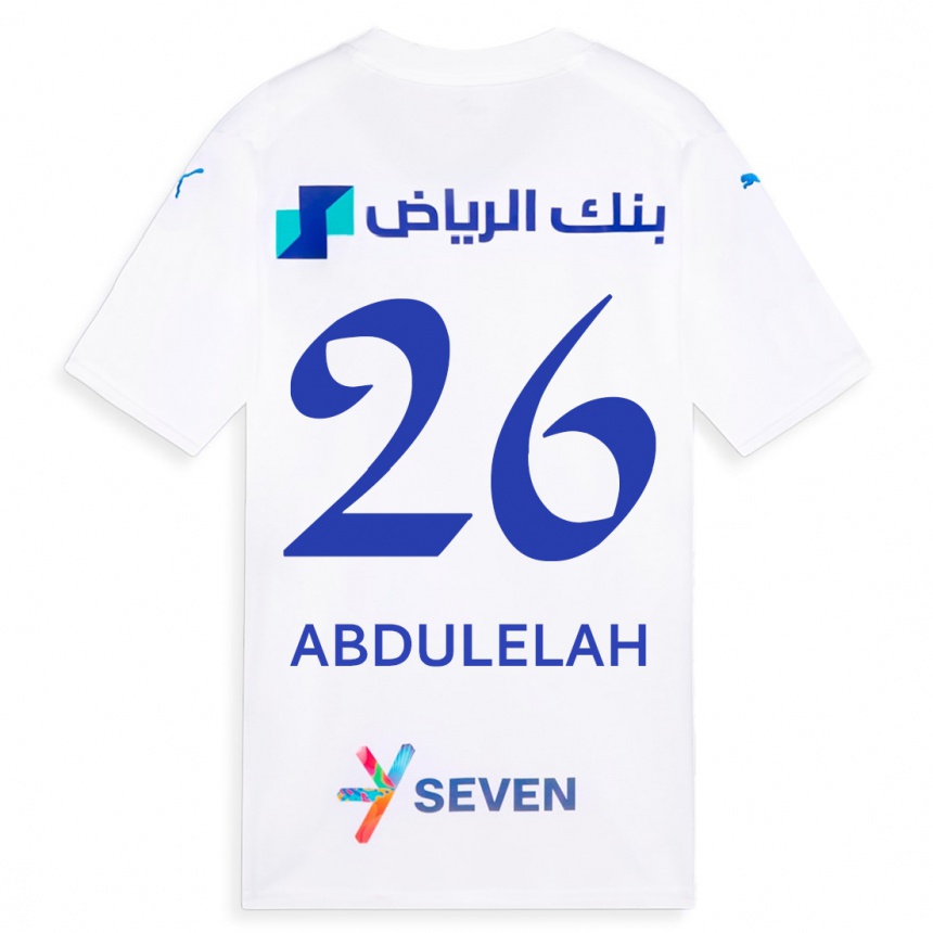 Kids  Abdulelah Al-Malki #26 White Away Jersey 2023/24 T-Shirt