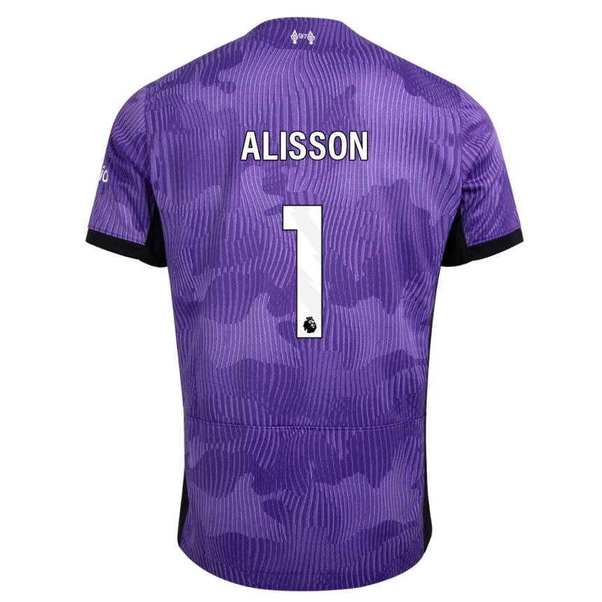 Kids  Alisson #1 Purple Third Jersey 2023/24 T-Shirt