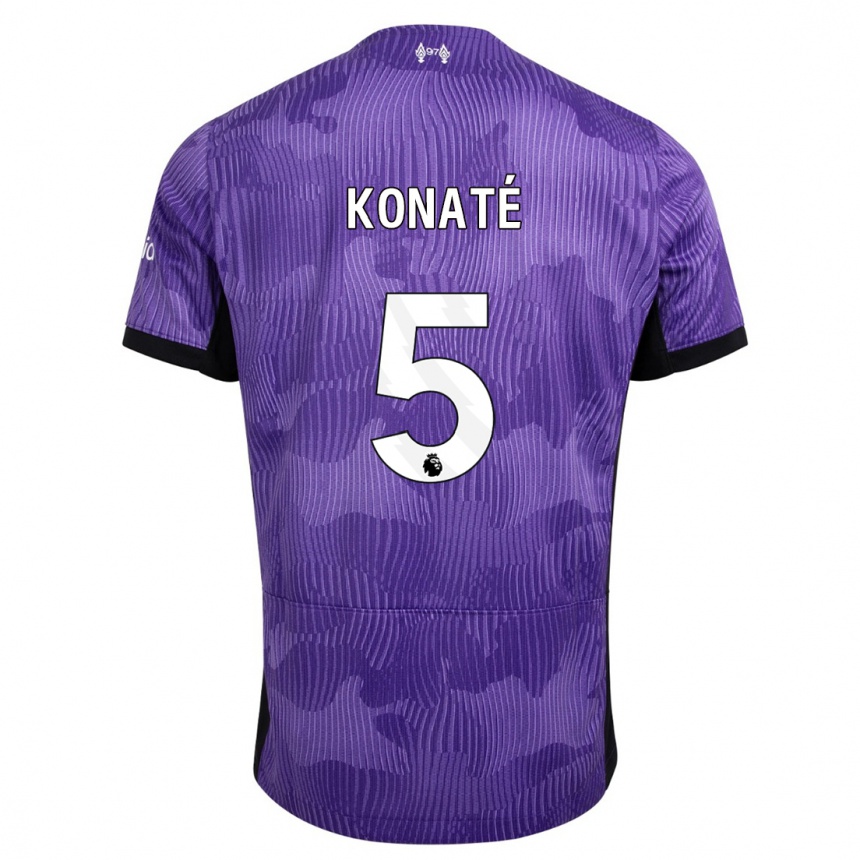 Kids  Ibrahima Konate #5 Purple Third Jersey 2023/24 T-Shirt