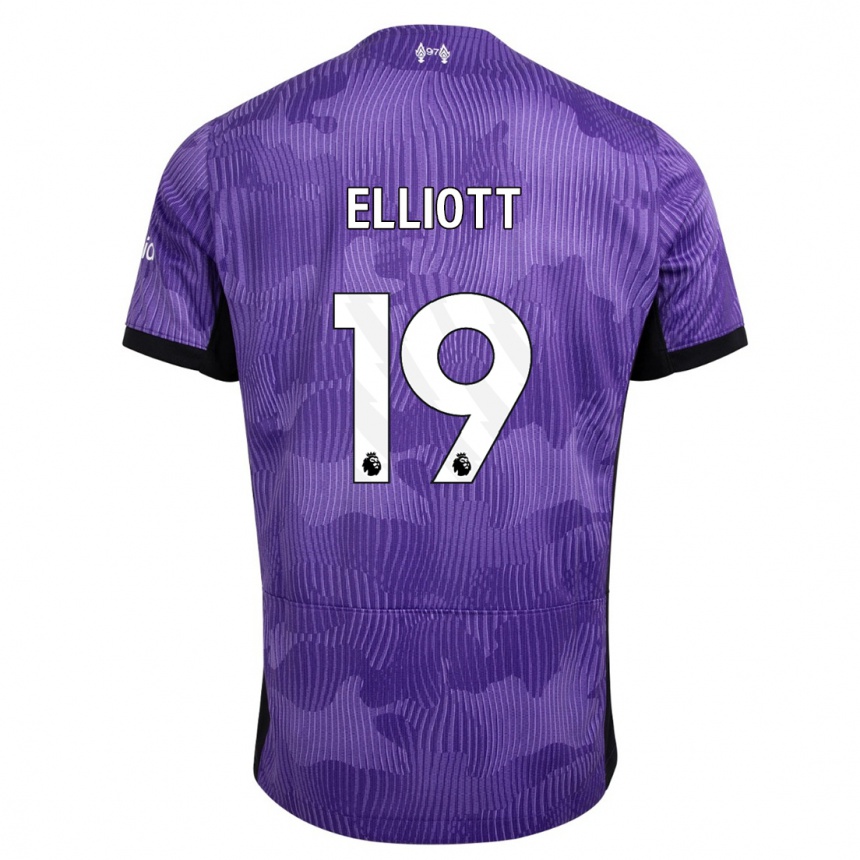 Kids  Harvey Elliott #19 Purple Third Jersey 2023/24 T-Shirt