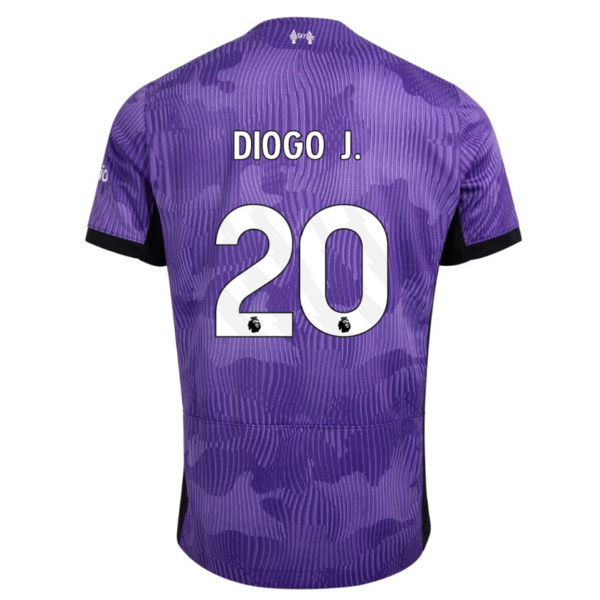 Kids  Diogo Jota #20 Purple Third Jersey 2023/24 T-Shirt