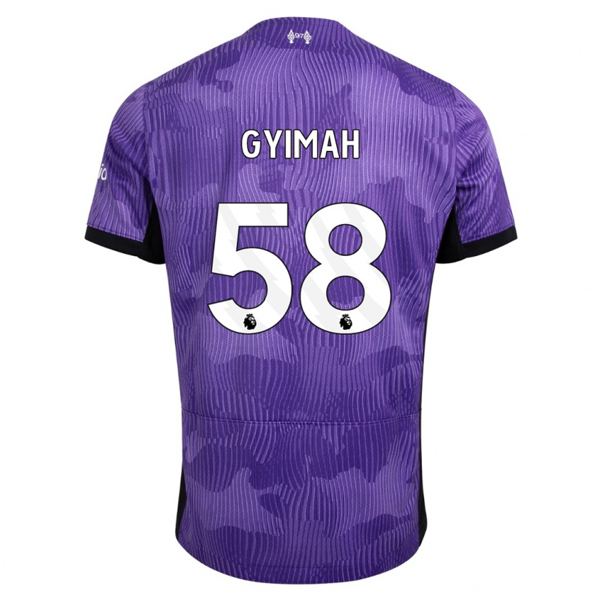 Kids  Francis Gyimah #58 Purple Third Jersey 2023/24 T-Shirt