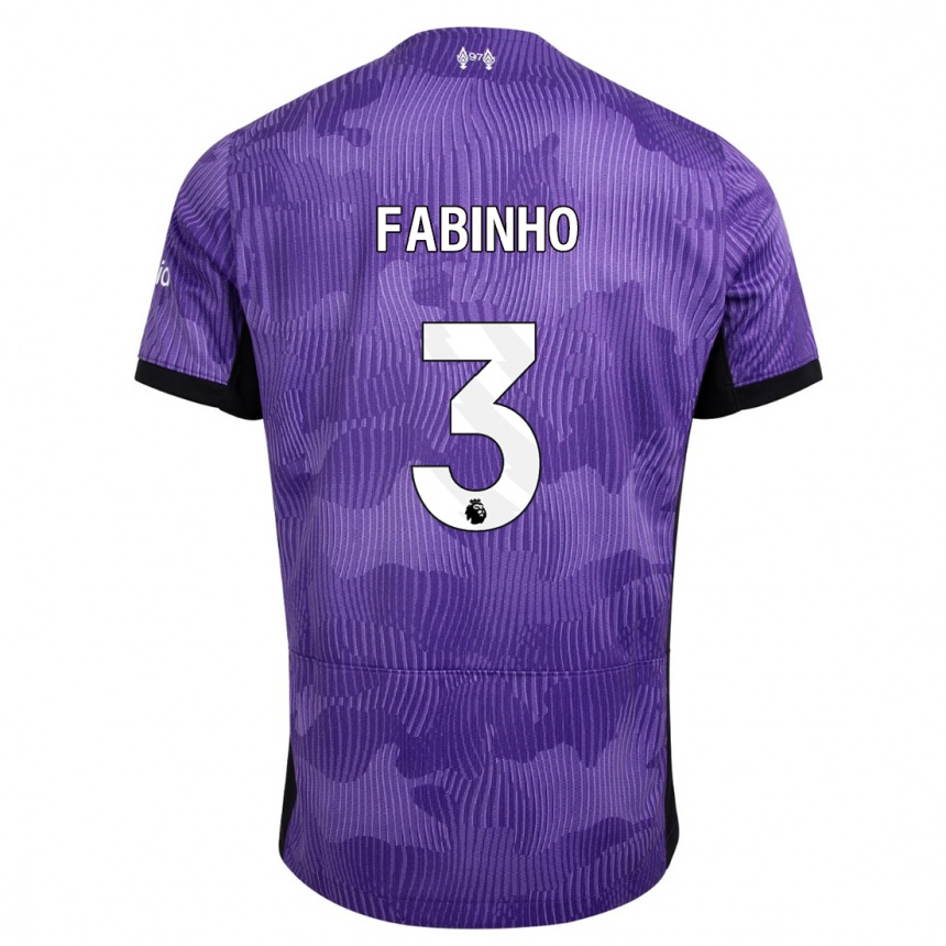 Kids  Fabinho #3 Purple Third Jersey 2023/24 T-Shirt