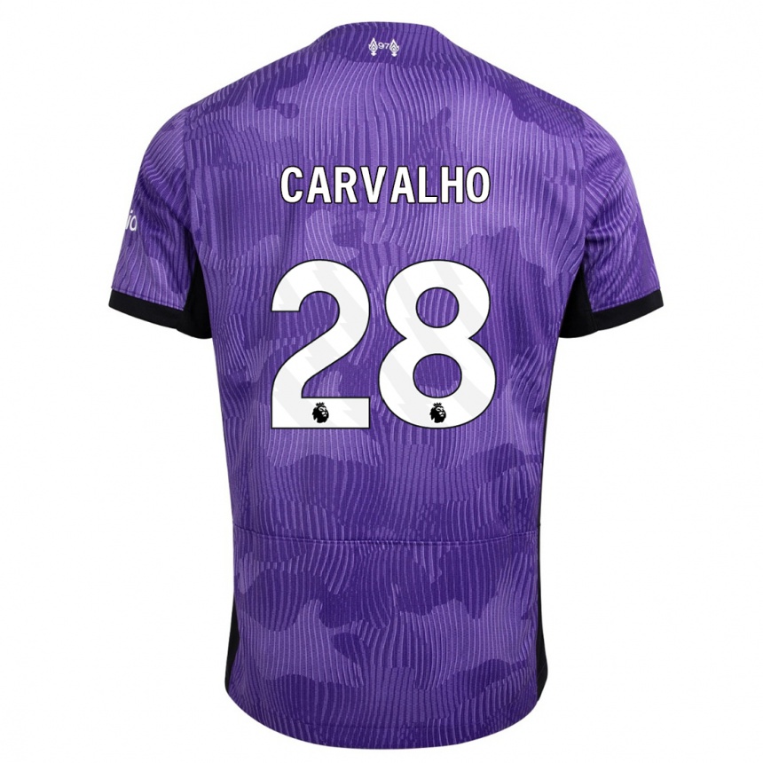 Kids  Fabio Carvalho #28 Purple Third Jersey 2023/24 T-Shirt