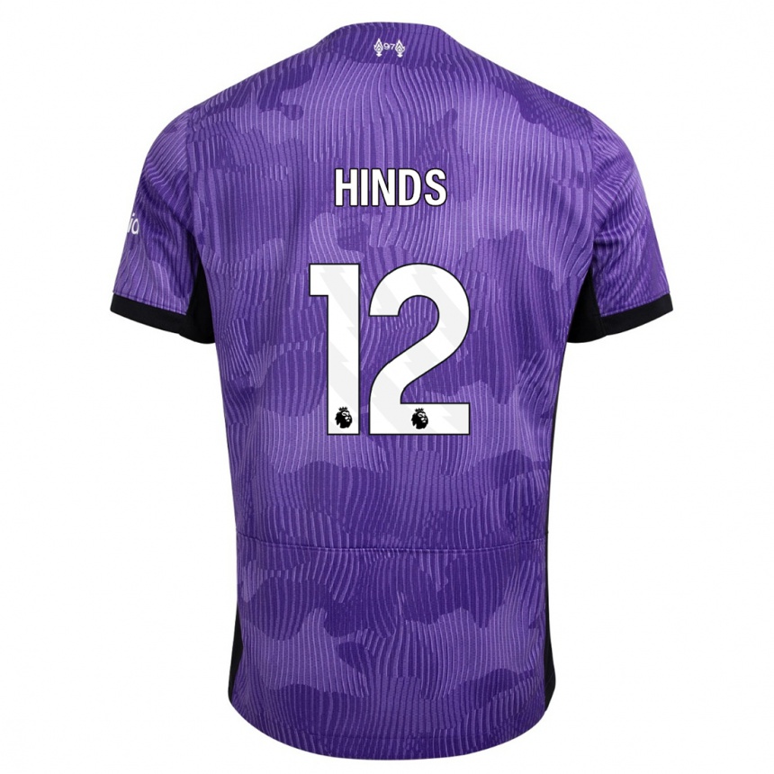 Kids  Taylor Hinds #12 Purple Third Jersey 2023/24 T-Shirt