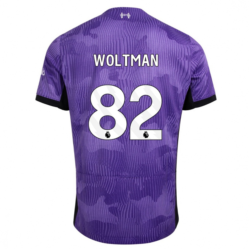 Kids  Max Woltman #82 Purple Third Jersey 2023/24 T-Shirt