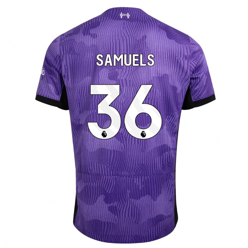 Kids  Kerron Samuels #36 Purple Third Jersey 2023/24 T-Shirt