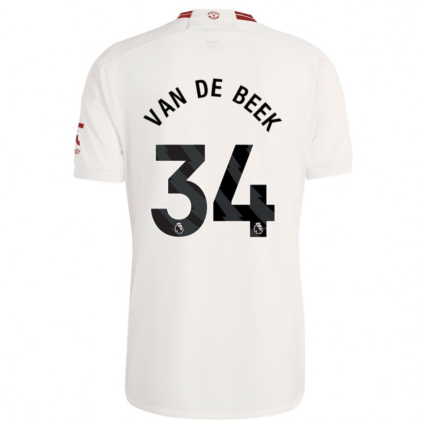 Kids  Donny Van De Beek #34 White Third Jersey 2023/24 T-Shirt