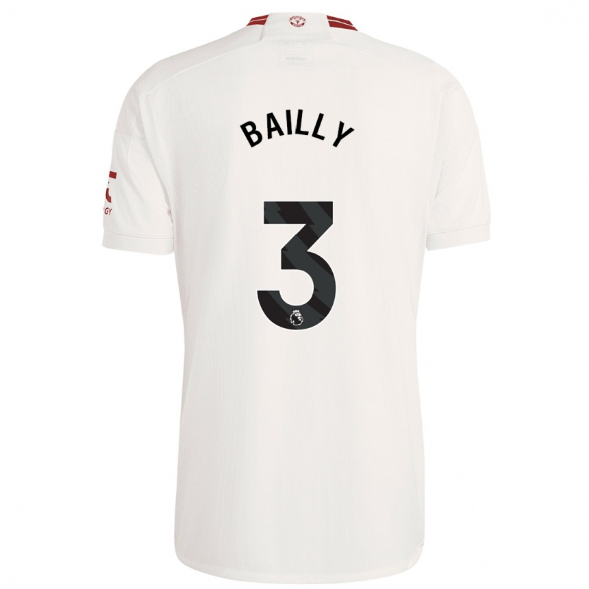 Kids  Eric Bailly #3 White Third Jersey 2023/24 T-Shirt