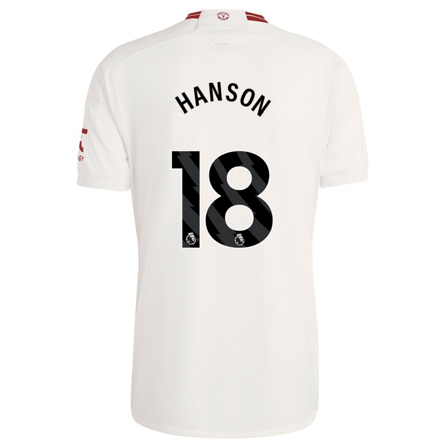 Kids  Kirsty Hanson #18 White Third Jersey 2023/24 T-Shirt