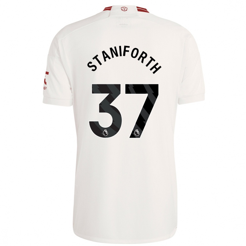 Kids  Lucy Staniforth #37 White Third Jersey 2023/24 T-Shirt